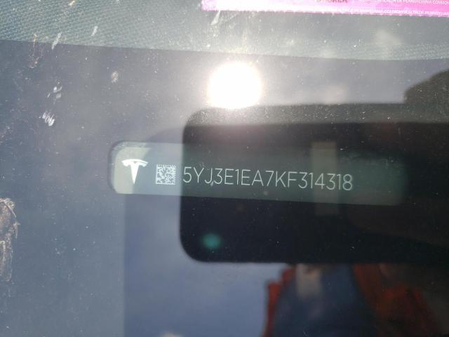 Photo 10 from auction – 2019 TESLA MODEL 3 with VIN 5YJ3E1EA7KF314318