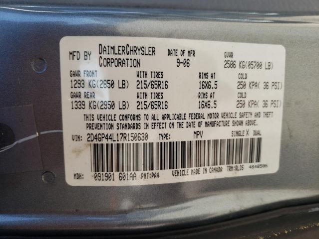 Photo 10 from auction – 2007 DODGE GRAND CARA with VIN 2D4GP44L17R150630