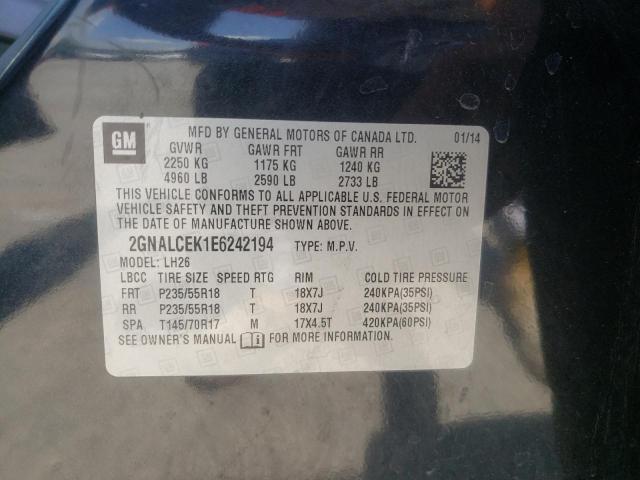 Photo 10 from auction – 2014 CHEVROLET EQUINOX LT with VIN 2GNALCEK1E6242194