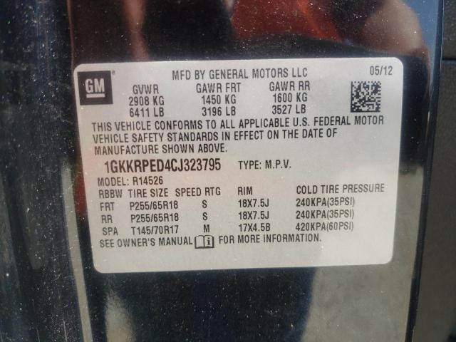 Photo 10 from auction – 2012 GMC ACADIA SLE with VIN 1GKKRPED4CJ323795