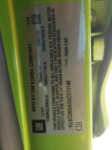 Photo 10 from auction – 2016 CHEVROLET SPARK 1LT with VIN KL8CD6SA3GC573146