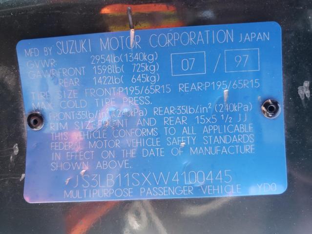 Photo 10 from auction – 1998 SUZUKI X90 JLX with VIN JS3LB11SXW4100445