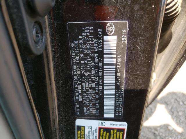 Photo 10 from auction – 2009 TOYOTA CAMRY BASE with VIN 4T4BE46K79R130052