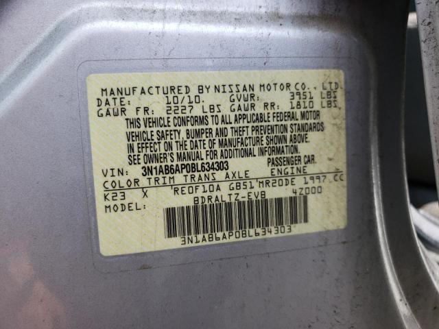 Photo 10 from auction – 2011 NISSAN SENTRA 2.0 with VIN 3N1AB6AP0BL634303