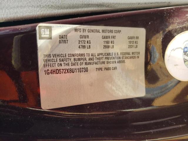 Photo 10 from auction – 2008 BUICK LUCERNE CX with VIN 1G4HD572X8U110730