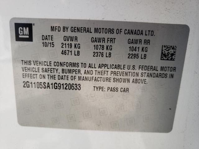 Photo 10 from auction – 2016 CHEVROLET IMPALA LT with VIN 2G1105SA1G9120633