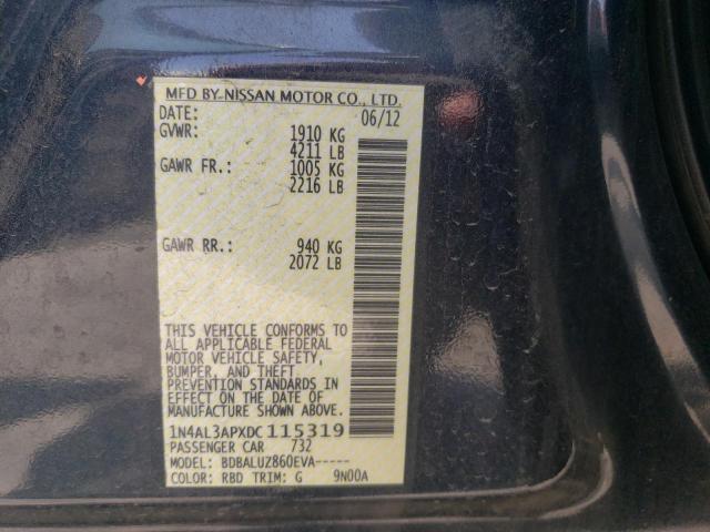 Photo 10 from auction – 2013 NISSAN ALTIMA 2.5 with VIN 1N4AL3APXDC115319