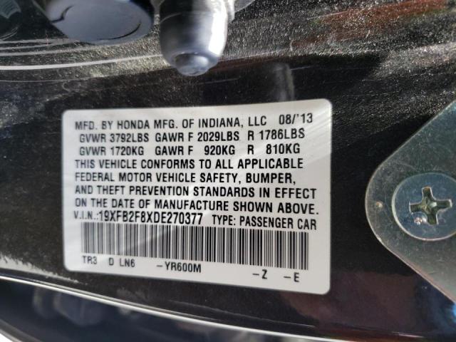 Photo 10 from auction – 2013 HONDA CIVIC EX with VIN 19XFB2F8XDE270377