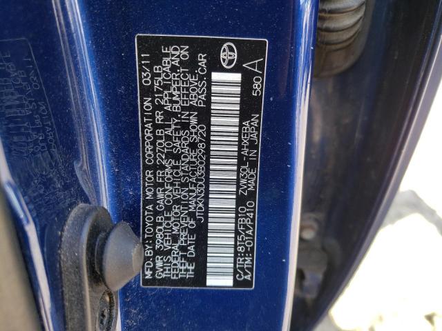 Photo 10 from auction – 2011 TOYOTA PRIUS with VIN JTDKN3DU3B0298720