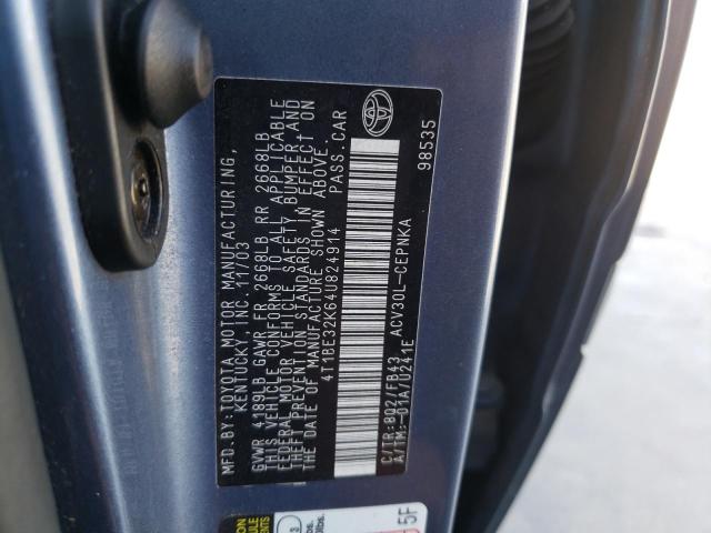 Photo 10 from auction – 2004 TOYOTA CAMRY LE with VIN 4T1BE32K64U824914