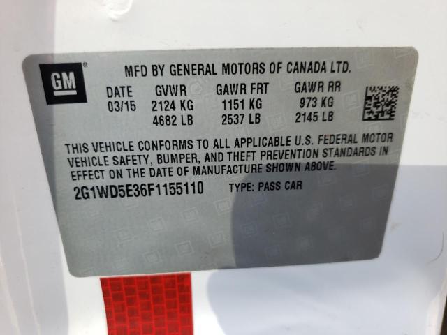 Photo 10 from auction – 2015 CHEVROLET IMPALA LIM with VIN 2G1WD5E36F1155110
