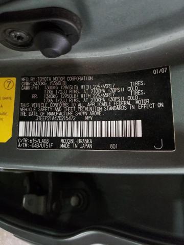 Photo 10 from auction – 2007 TOYOTA HIGHLANDER with VIN JTEEP21A470215472