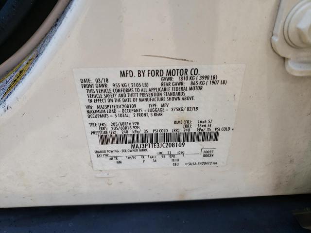 Photo 10 from auction – 2018 FORD ECOSPORT S with VIN MAJ3P1TE3JC208109