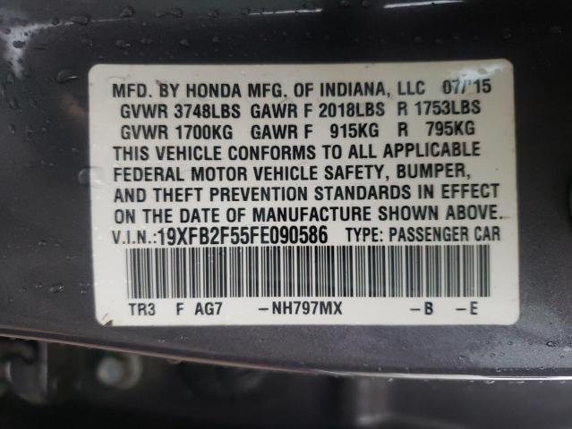 Photo 10 from auction – 2015 HONDA CIVIC LX with VIN 19XFB2F55FE090586