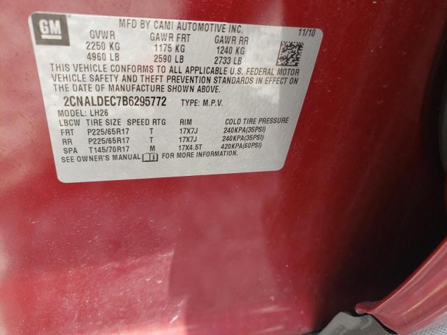 Photo 10 from auction – 2011 CHEVROLET EQUINOX LT with VIN 2CNALDEC7B6295772