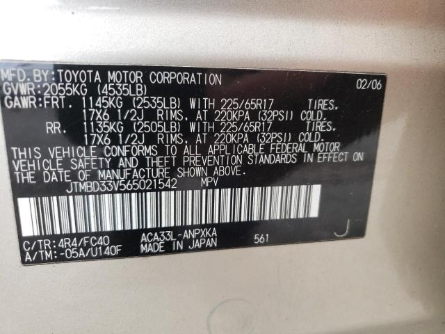 Photo 10 from auction – 2006 TOYOTA RAV4 with VIN JTMBD33V565021542