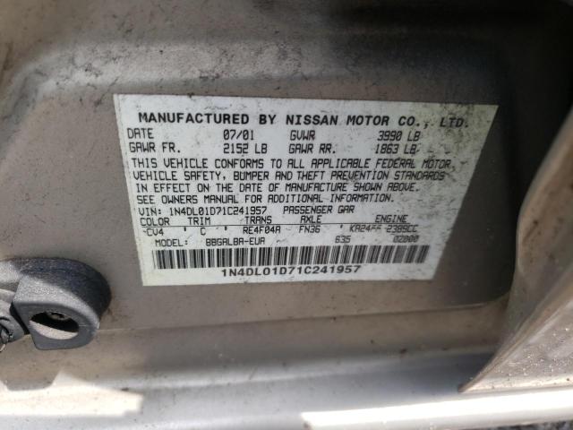 Photo 10 from auction – 2001 NISSAN ALTIMA XE with VIN 1N4DL01D71C241957