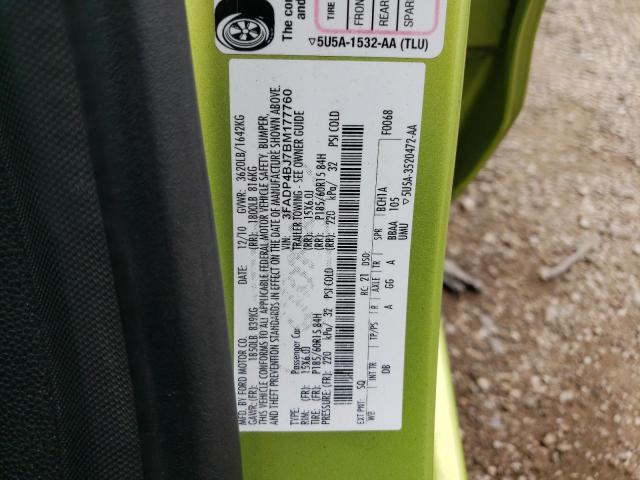 Photo 10 from auction – 2011 FORD FIESTA SE with VIN 3FADP4BJ7BM177760