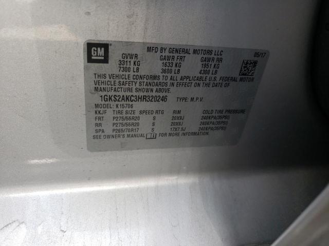 Photo 10 from auction – 2017 GMC YUKON SLE with VIN 1GKS2AKC3HR320246
