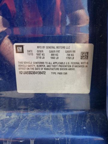 Photo 10 from auction – 2014 CHEVROLET SONIC LS with VIN 1G1JA5SG3E4138472