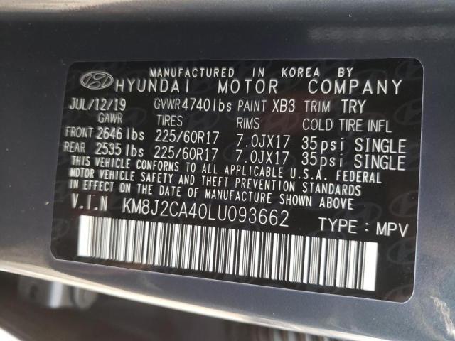 Photo 10 from auction – 2020 HYUNDAI TUCSON SE with VIN KM8J2CA40LU093662