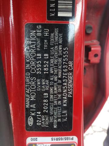 Photo 10 from auction – 2014 KIA RIO EX with VIN KNADN5A37E6375555