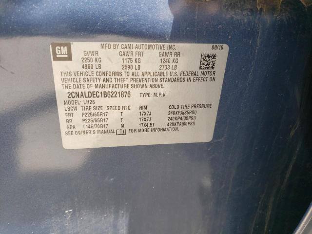 Photo 10 from auction – 2011 CHEVROLET EQUINOX LT with VIN 2CNALDEC1B6221876