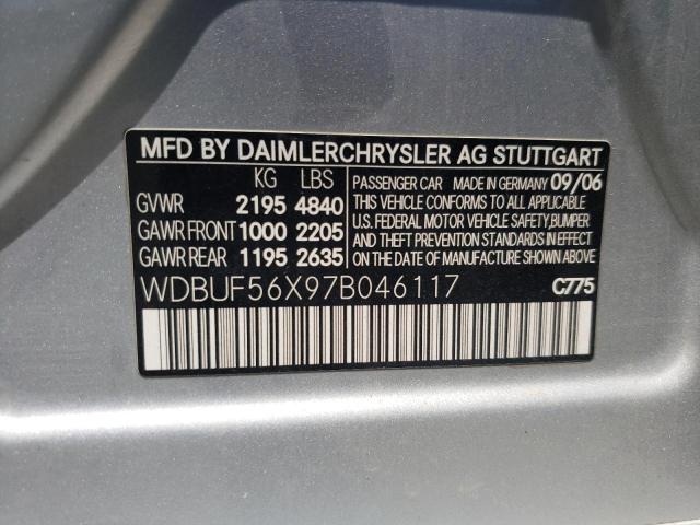 Photo 10 from auction – 2007 MERCEDES-BENZ E 350 with VIN WDBUF56X97B046117