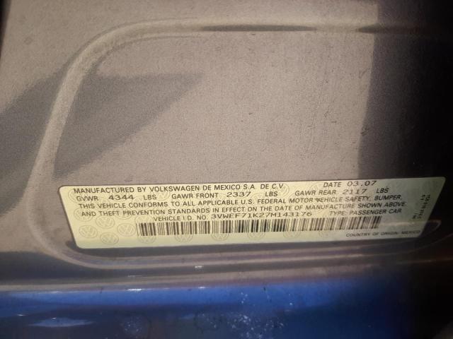 Photo 10 from auction – 2007 VOLKSWAGEN JETTA WOLF with VIN 3VWEF71K27M143176