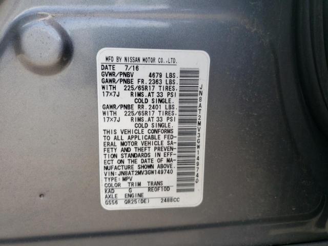 Photo 10 from auction – 2016 NISSAN ROGUE S with VIN JN8AT2MV3GW149740