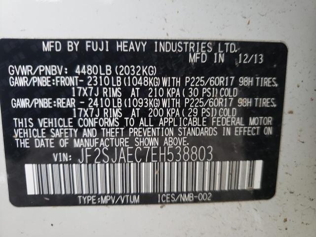 Photo 10 from auction – 2014 SUBARU FORESTER 2 with VIN JF2SJAEC7EH538803