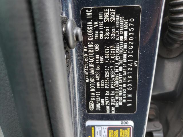 Photo 10 from auction – 2012 KIA SORENTO BA with VIN 5XYKT3A13CG203570
