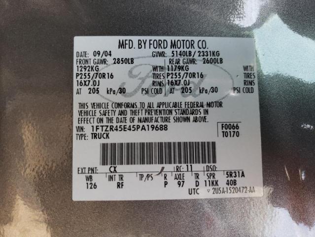 Photo 10 from auction – 2005 FORD RANGER SUP with VIN 1FTZR45E45PA19688