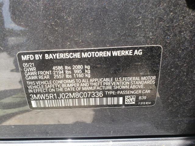 Photo 10 from auction – 2021 BMW 330I with VIN 3MW5R1J02M8C07336