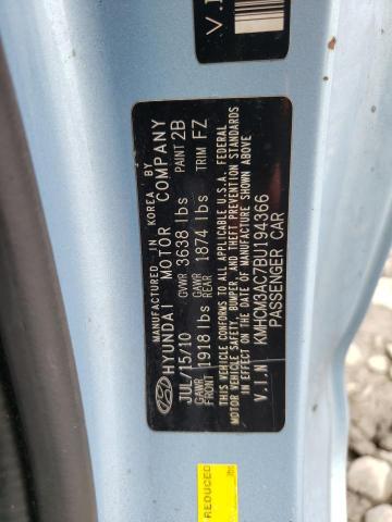 Photo 10 from auction – 2011 HYUNDAI ACCENT GL with VIN KMHCM3AC7BU194366