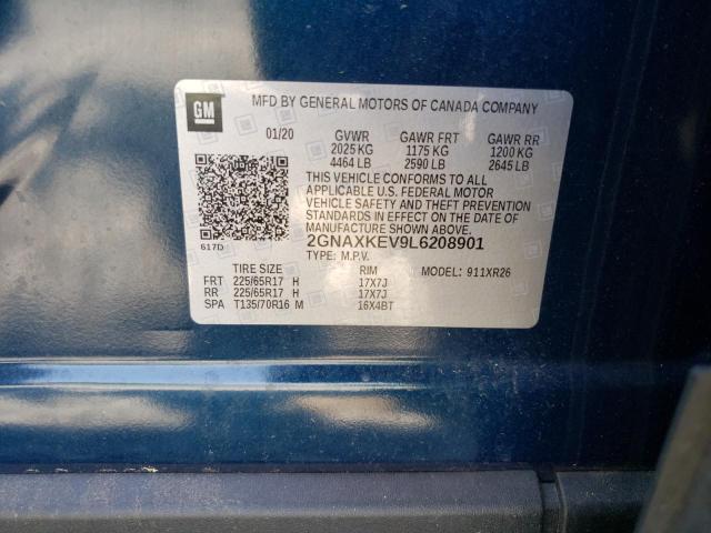 Photo 10 from auction – 2020 CHEVROLET EQUINOX LT with VIN 2GNAXKEV9L6208901