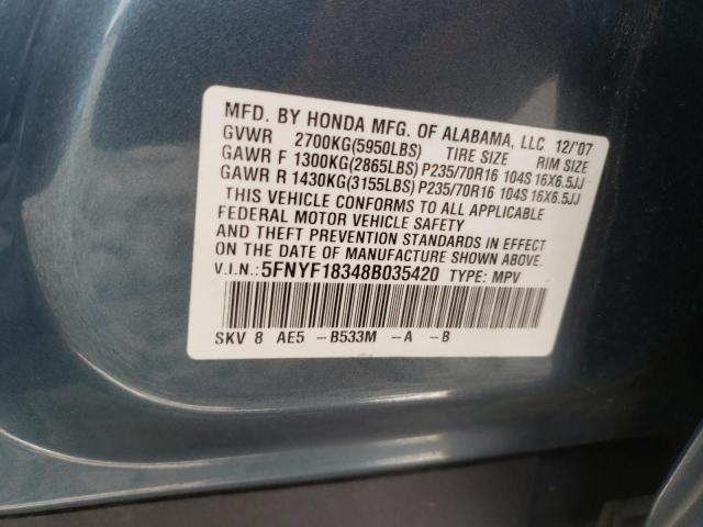 صورة رقم 10 من المزاد - 2008 HONDA PILOT SE مع VIN 5FNYF18348B035420