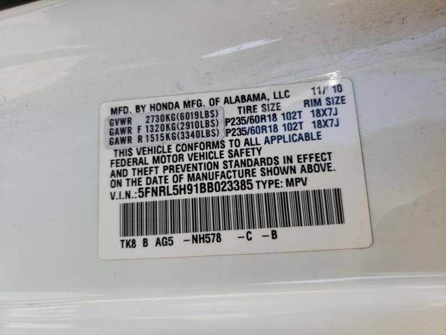 Photo 10 from auction – 2011 HONDA ODYSSEY TO with VIN 5FNRL5H91BB023385