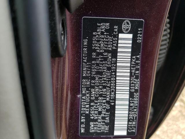 Photo 10 from auction – 2011 TOYOTA AVALON BAS with VIN 4T1BK3DB6BU419218
