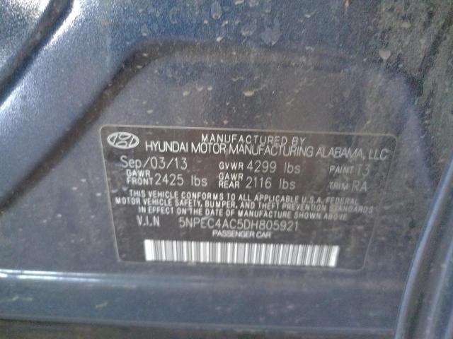 Photo 10 from auction – 2013 HYUNDAI SONATA SE with VIN 5NPEC4AC5DH805921