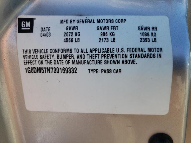 Photo 10 from auction – 2003 CADILLAC CTS with VIN 1G6DM57N730169332