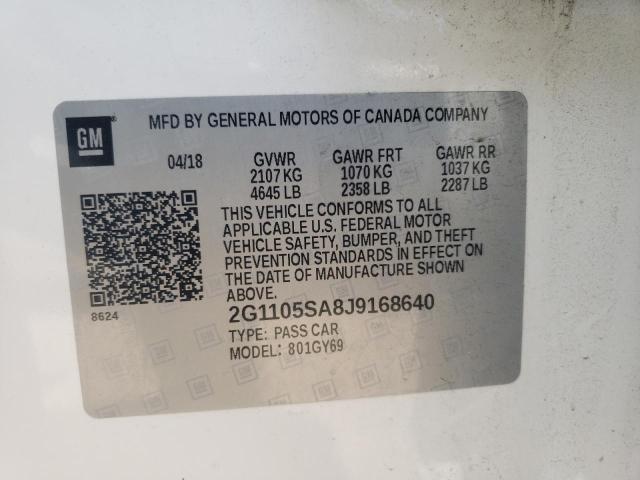 Photo 10 from auction – 2018 CHEVROLET IMPALA LT with VIN 2G1105SA8J9168640