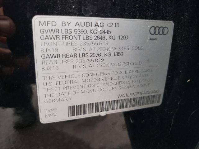 Photo 10 from auction – 2015 AUDI Q5 PREMIUM with VIN WA1LFAFP1FA099463