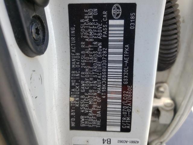 Photo 10 from auction – 2008 TOYOTA AVALON XL with VIN 4T1BK36B68U307282