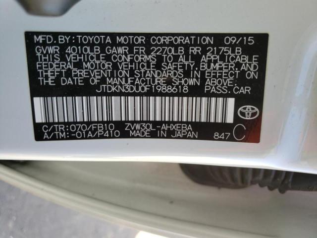 Photo 10 from auction – 2015 TOYOTA PRIUS with VIN JTDKN3DU0F1988618