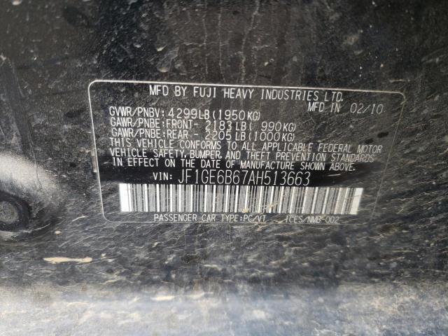 Photo 10 from auction – 2010 SUBARU IMPREZA 2. with VIN JF1GE6B67AH513663