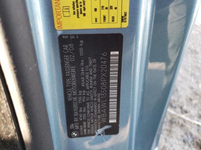 Photo 10 from auction – 2008 BMW 328 I with VIN WBAWL13508PX20476