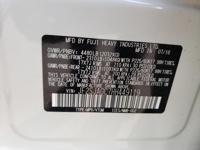 Photo 10 from auction – 2017 SUBARU FORESTER 2 with VIN JF2SJAGC7HH449119