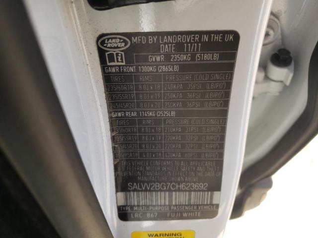 Photo 10 from auction – 2012 LAND ROVER RANGE ROVE with VIN SALVV2BG7CH623692