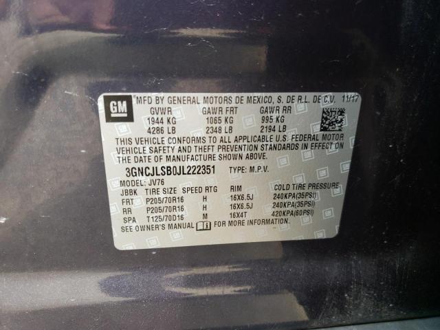 Photo 10 from auction – 2018 CHEVROLET TRAX 1LT with VIN 3GNCJLSB0JL222351